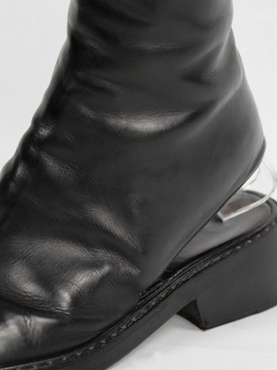 vintage Ann Demeulemeester black ankle boots with cut out heel spring 1994 (22)