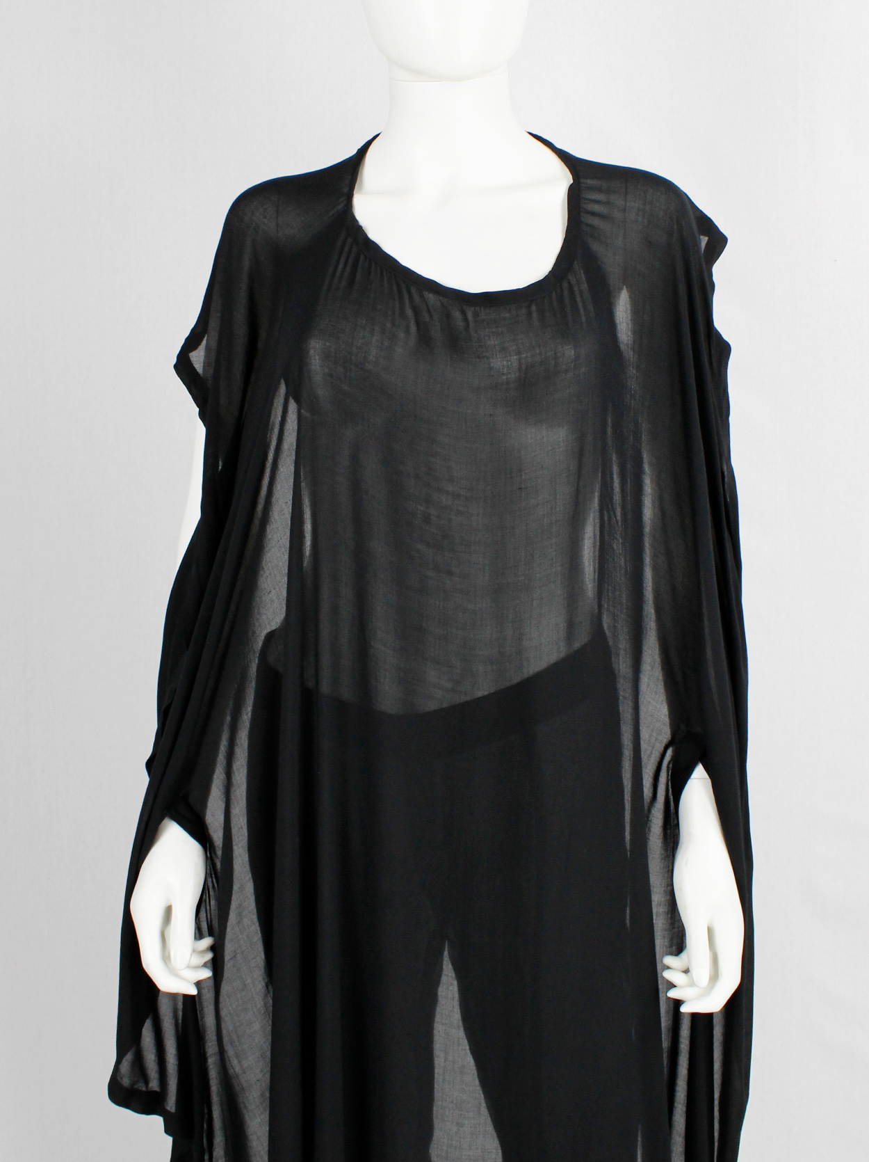 Ann Demeulemeester black backless circular top usable as a waistcoat or ...