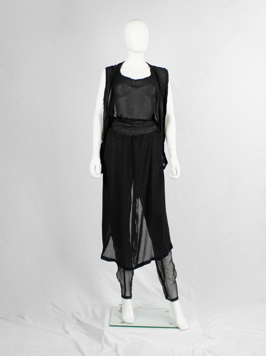 vintage Ann Demeulemeester black backless circular top usable as a waistcoat or dress (7)