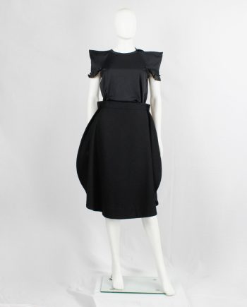 Comme des Garçons black top with square shoulders and frills — AD 2013
