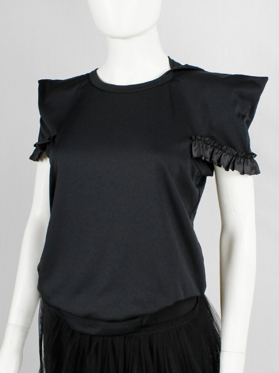 vintage Comme des Garcons black top with square shoulders and frills aD 2013 (6)