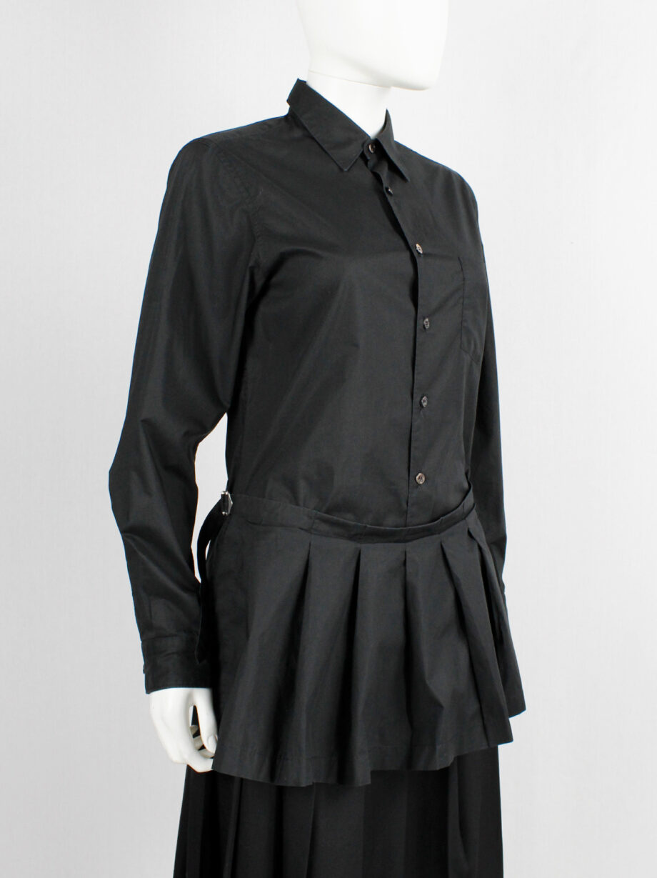 Comme des Garcons tricot black shirt with pleated peplum on the front AD 1998 (9)