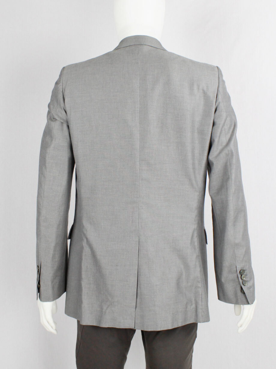 archive Maison Martin Margiela grey blazer with trompe-l’oeil buttonhole spring 2001 (1)