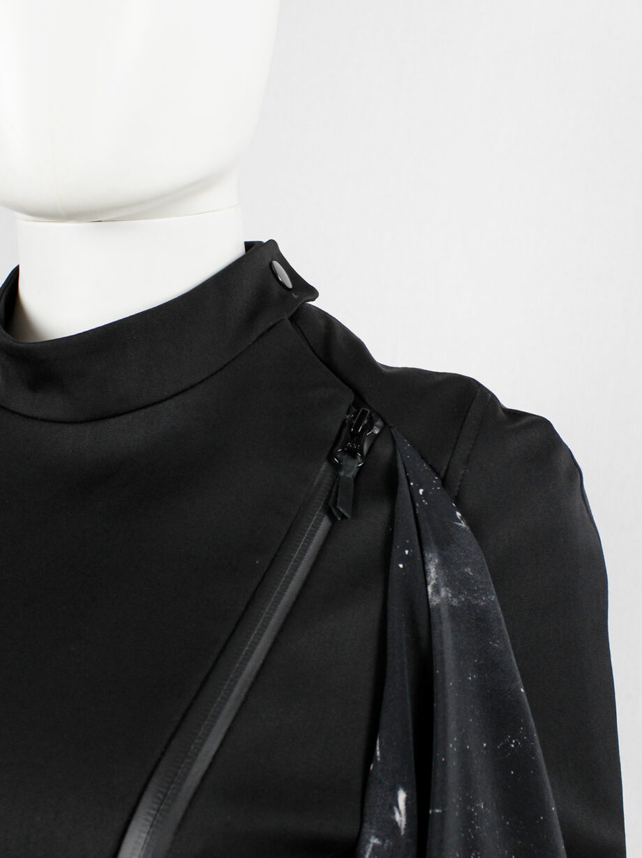 archive a f Vandevorst black draped fencing jacket with chalk print fall 2010 (10)