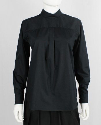 vintage Comme des garcons BLACK black button-up shirt worn backwards AD 2014