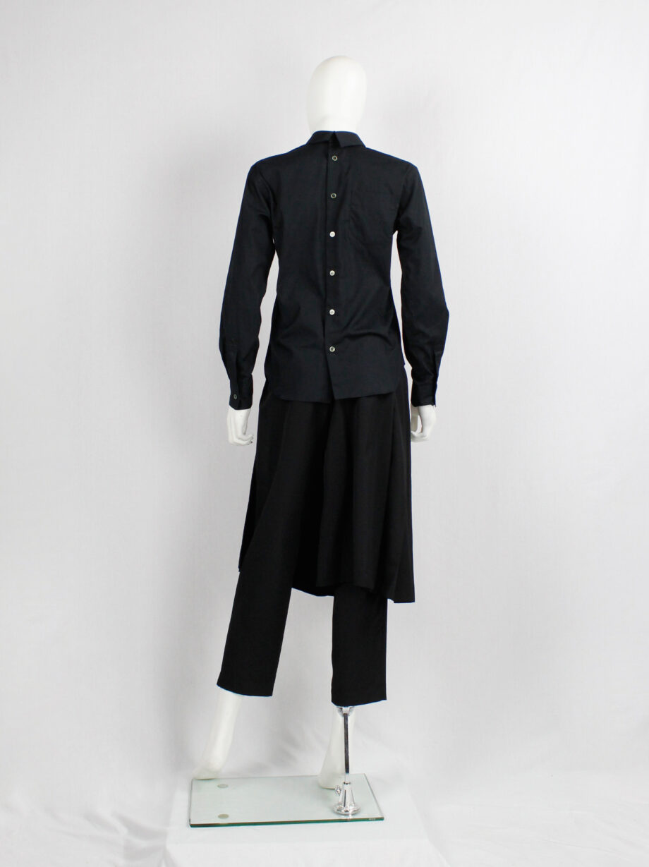 vintage Comme des garcons BLACK black button-up shirt worn backwards AD 2014 (5)