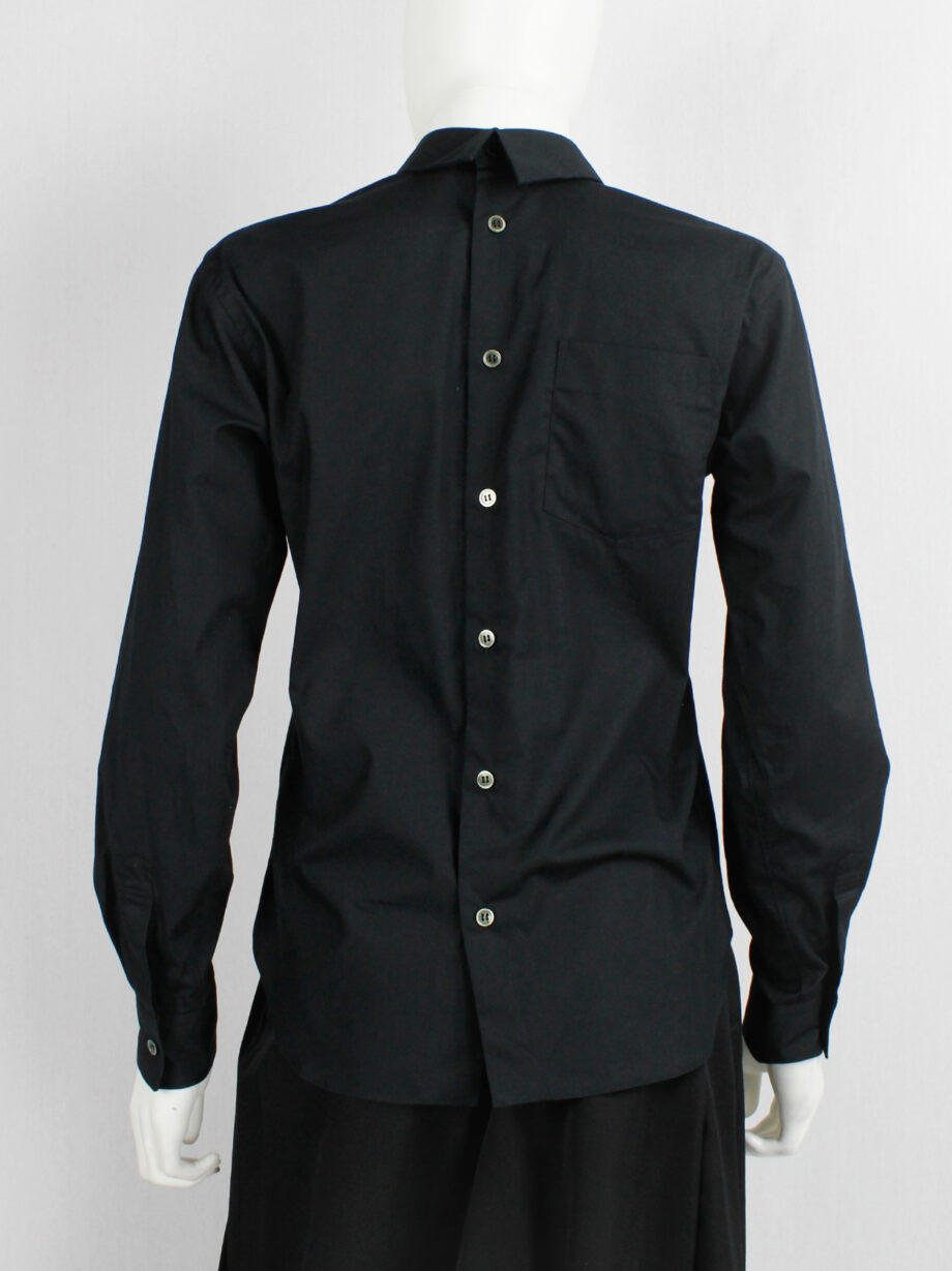 vintage Comme des garcons BLACK black button-up shirt worn backwards AD 2014 (6)