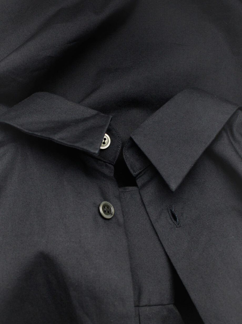 vintage Comme des garcons BLACK black button-up shirt worn backwards AD 2014 (9)