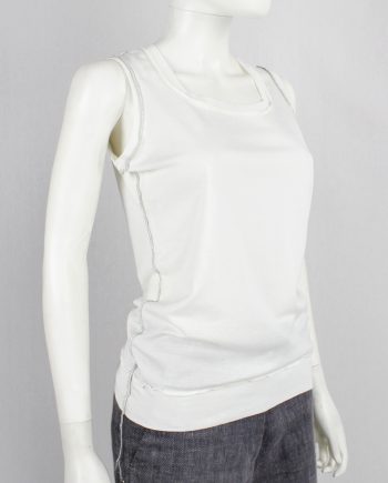 vintage Maison Martin Margiela white inside-out top with loose silver threads spring 2003