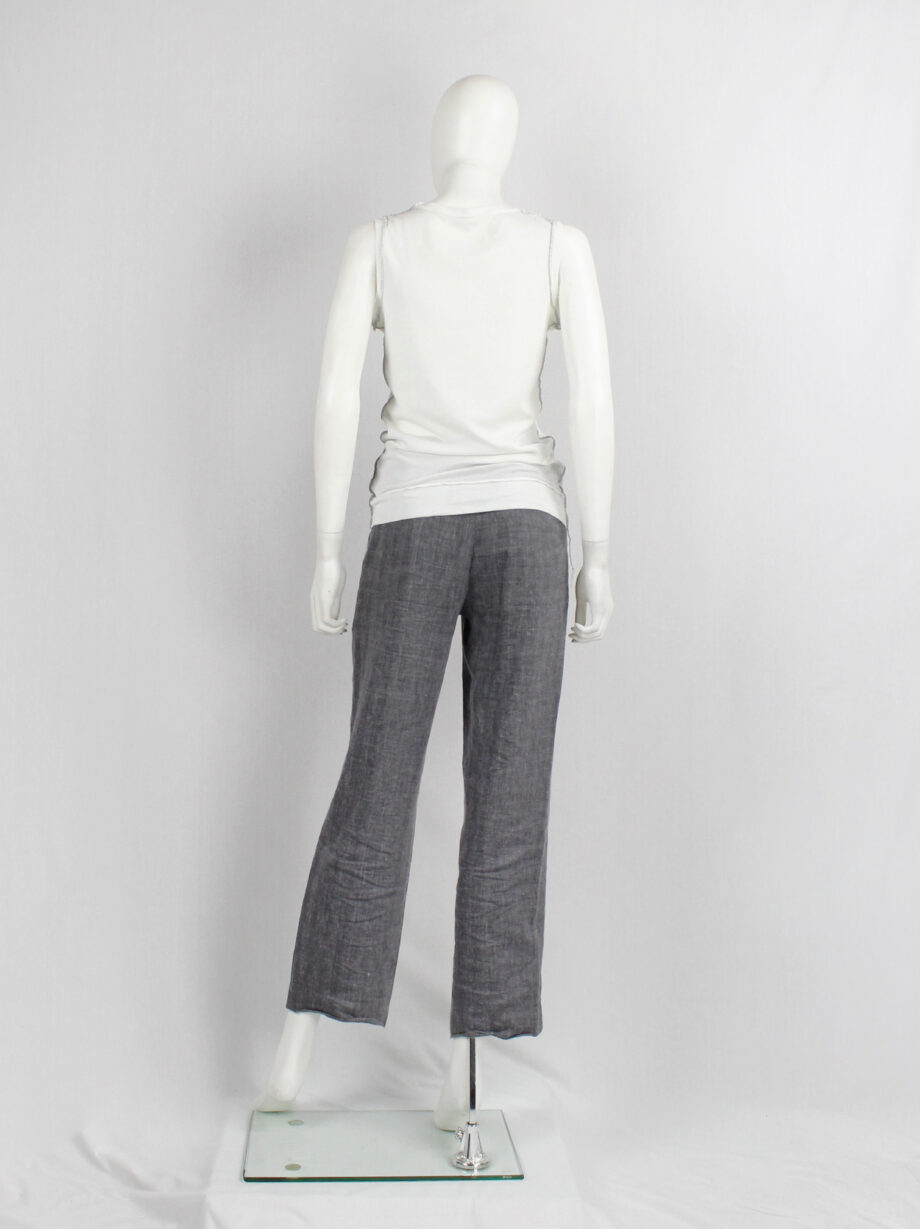 vintage Maison Martin Margiela white inside-out top with loose silver threads spring 2003 (9)