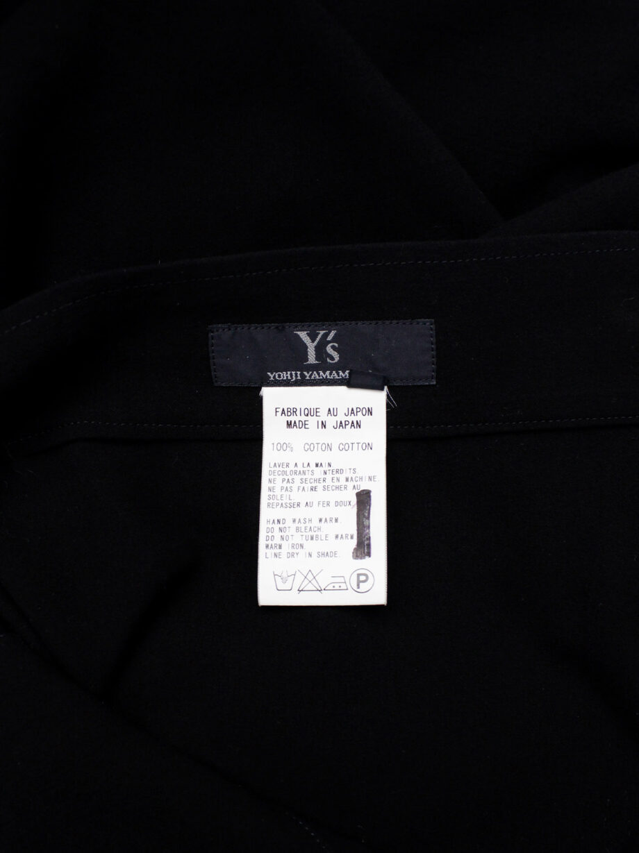 ys Yohji Yamamoto black cut out skirt with side drape and belt (12)
