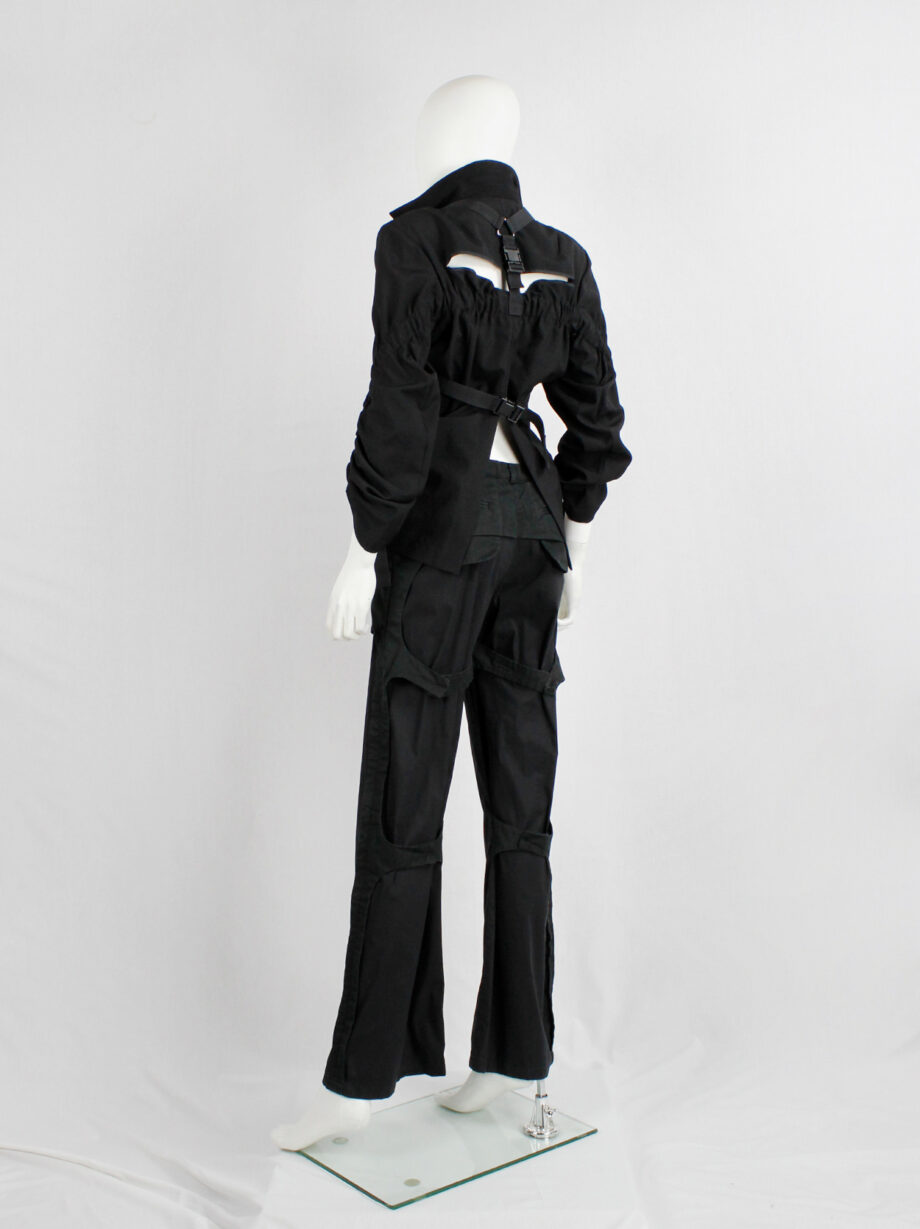 Angelo Figus black bondage trousers with outer pocket linings pring 2003 (3)