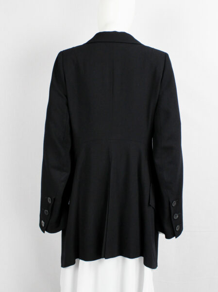 Ann Demeulemeester black asymmetrically wrapped cutaway blazer — 1995/ ...