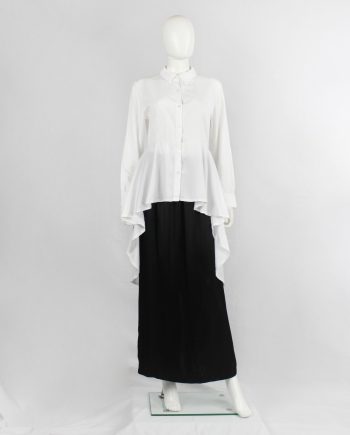 vintage Ann Demeulemeester white shirt with high-low peplum hemline