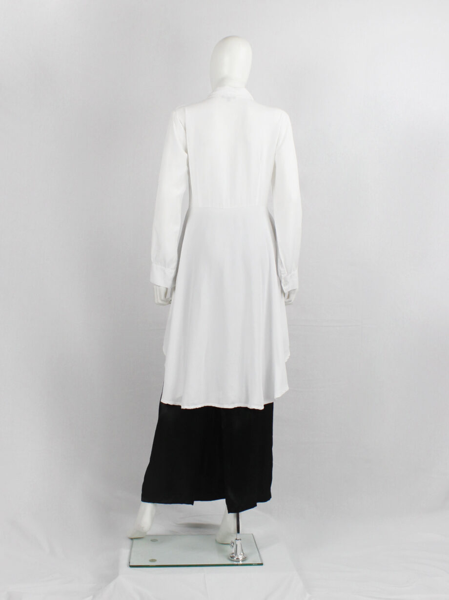vinrage Ann Demeulemeester white shirt with high-low peplum hemline (5)