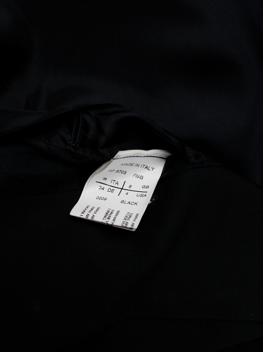 vintage Rick Owens black one button blazer with minimalist neckline and extra long sleeves (10)