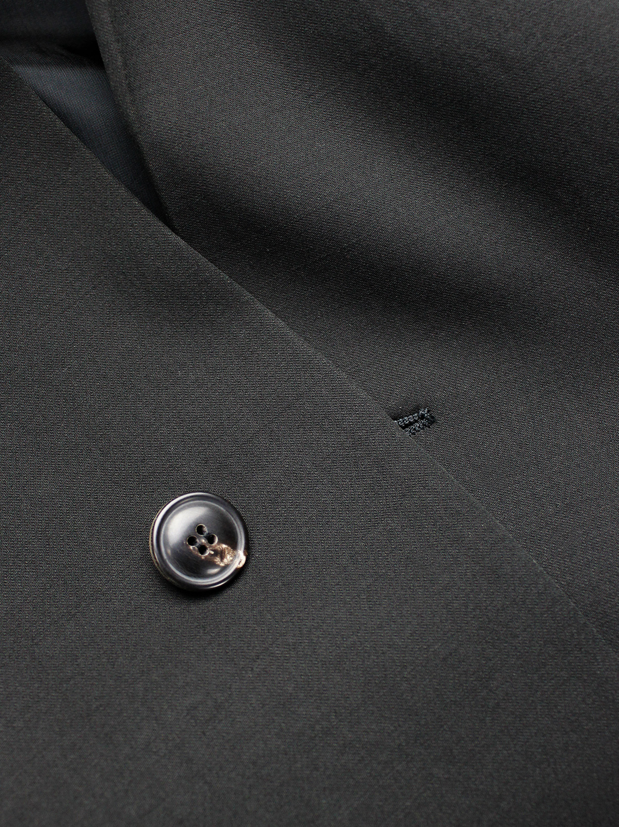 Rick Owens black one button blazer with minimalist neckline and extra ...