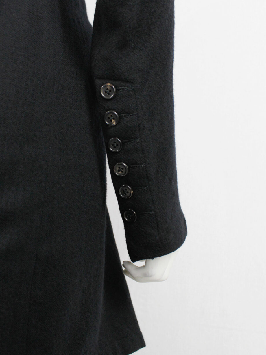 Ann Demeulemeester black long cardigan with a double row of buttons fall 2009 (4)