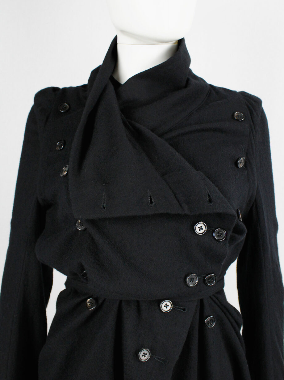 Ann Demeulemeester black long cardigan with a double row of buttons fall 2009 (7)