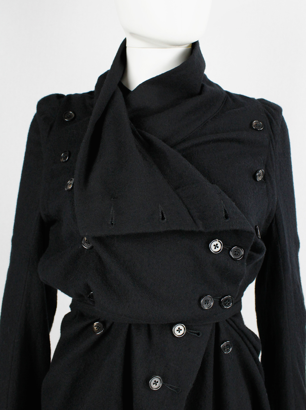 Ann Demeulemeester black long cardigan with a double row of buttons ...