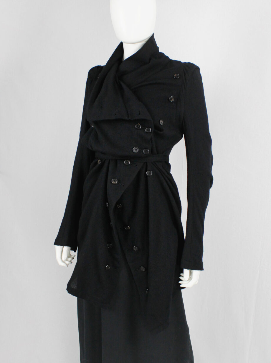 Ann Demeulemeester black long cardigan with a double row of buttons fall 2009 (8)