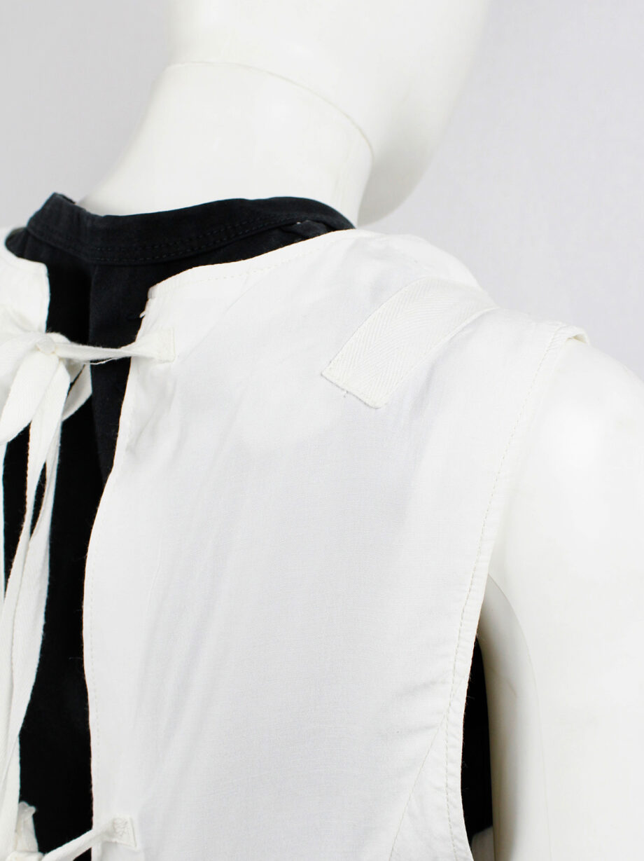 Ann Demeulemeester white crop top with open back with straps spring 1993 (1)