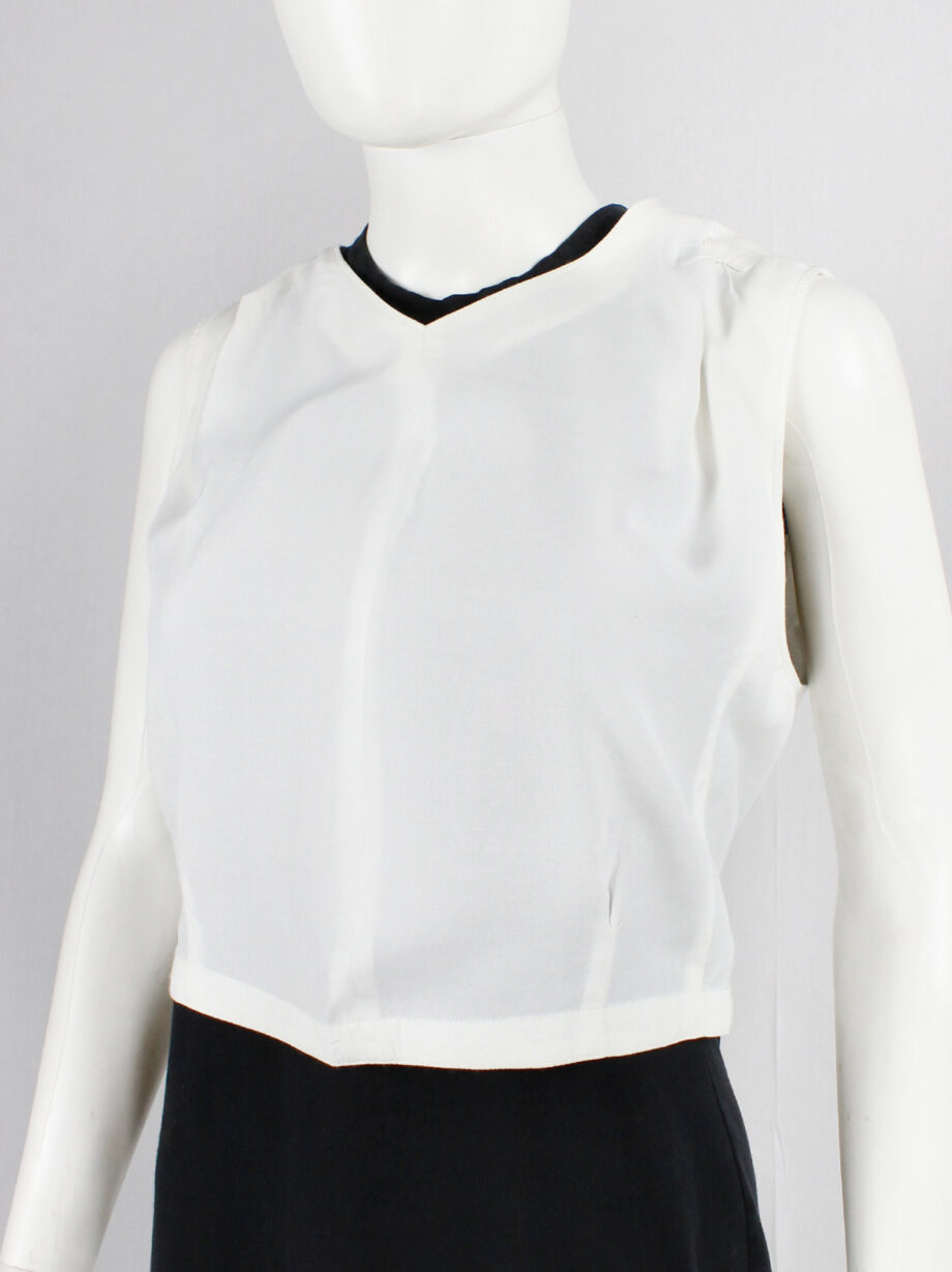 Ann Demeulemeester white crop top with open back with straps spring 1993 (6)