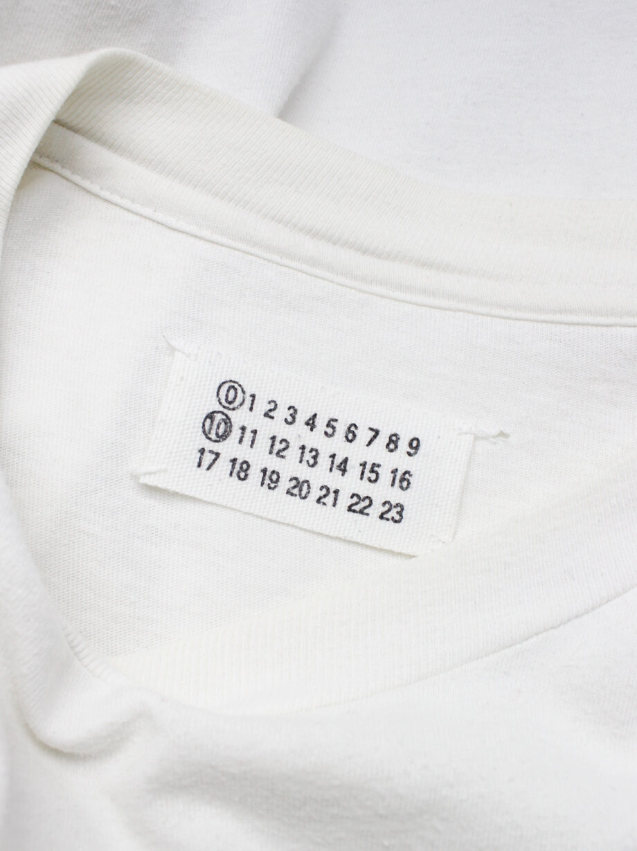 Maison Martin Margiela artisanal white jumper with leather shoulder patches 1999 2004 (12)