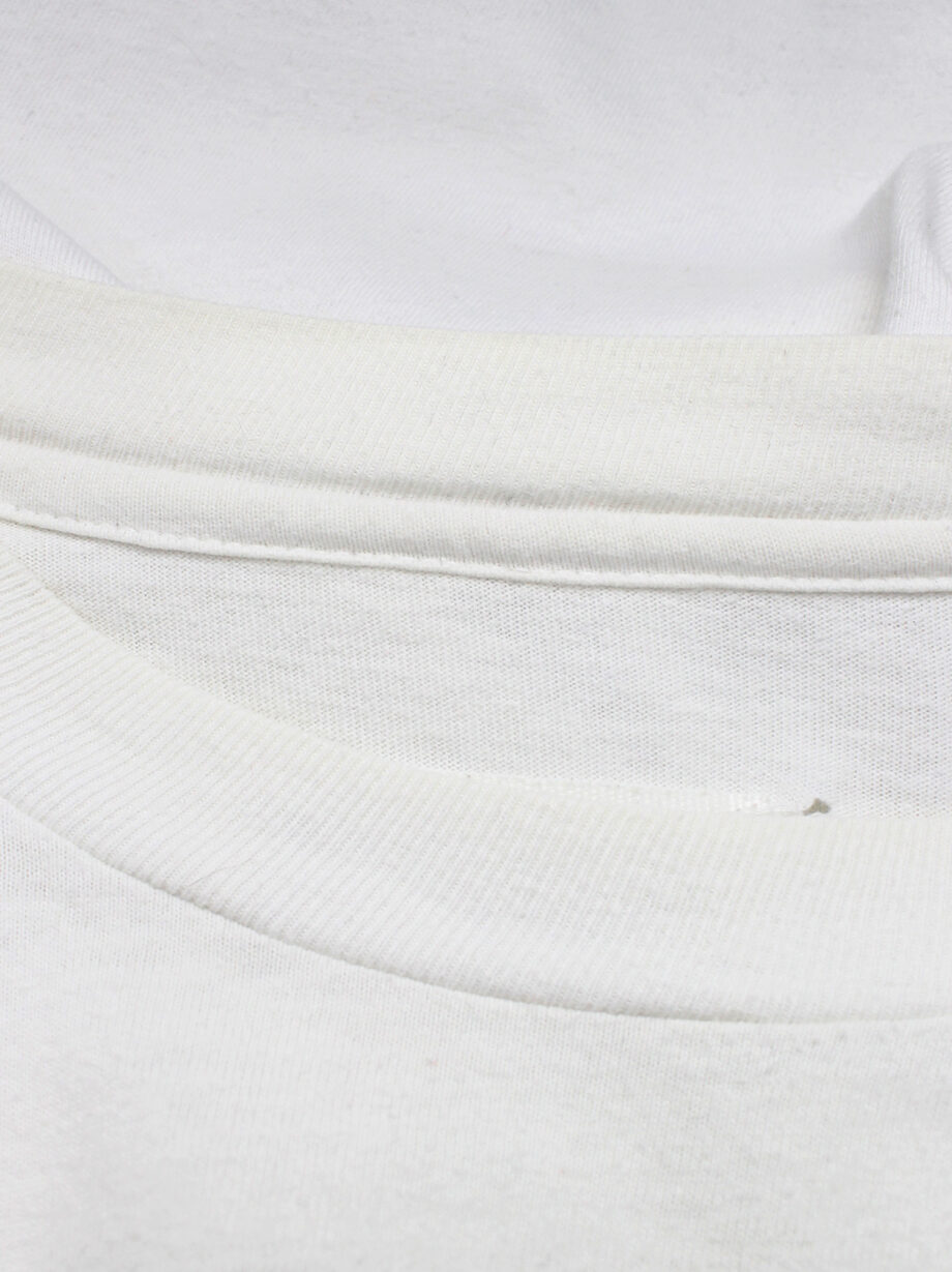 Maison Martin Margiela artisanal white jumper with leather shoulder patches 1999 2004 (8)