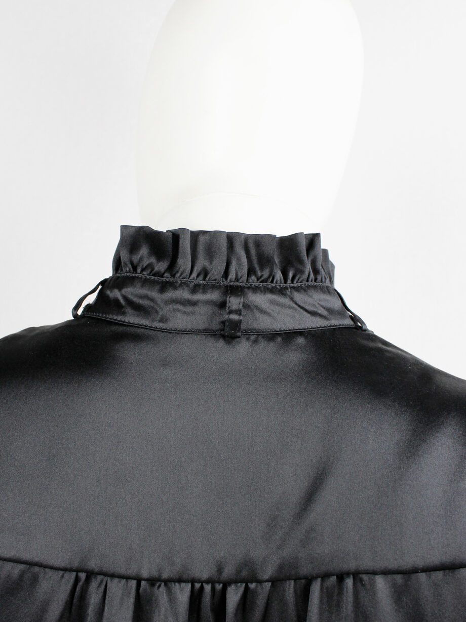 Veronique Branquinho for 3 Suisses black satin Edwardian blouse with frills fall 2009 (11)