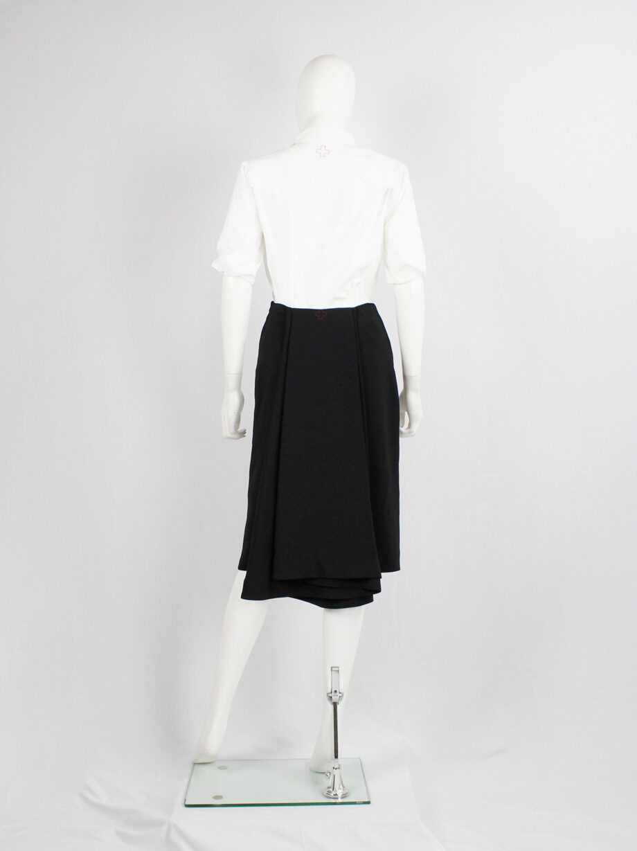 af Vandevorst black pencil skirt with folded drape on the back fall 2002 (1)