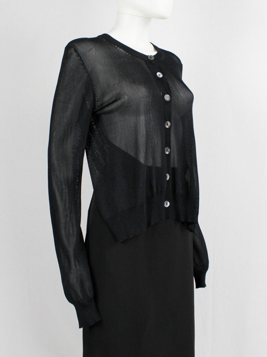 vintage Maison Martin Margiela black backless cardigan draped on the front of the body spring 2004 (4)