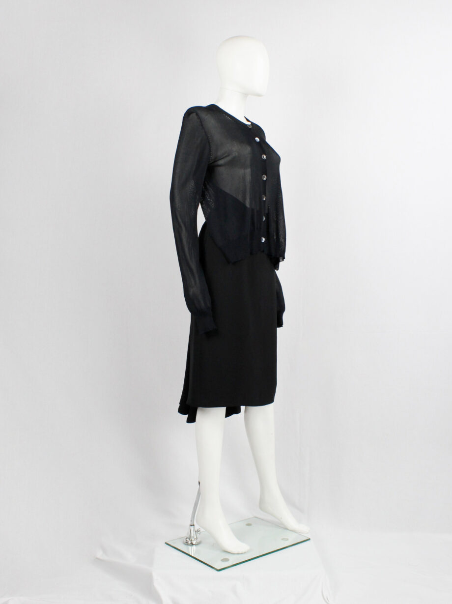 vintage Maison Martin Margiela black backless cardigan draped on the front of the body spring 2004 (6)