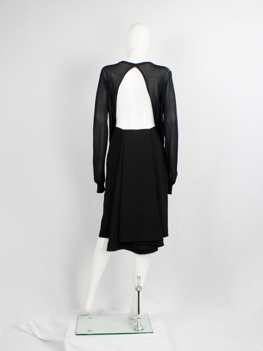 vintage Maison Martin Margiela black backless cardigan draped on the front of the body spring 2004 (7)