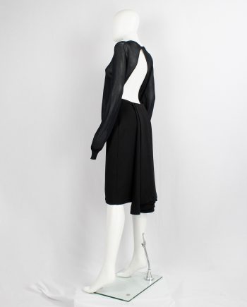 vintage Maison Martin Margiela black backless cardigan draped on the front of the body spring 2004