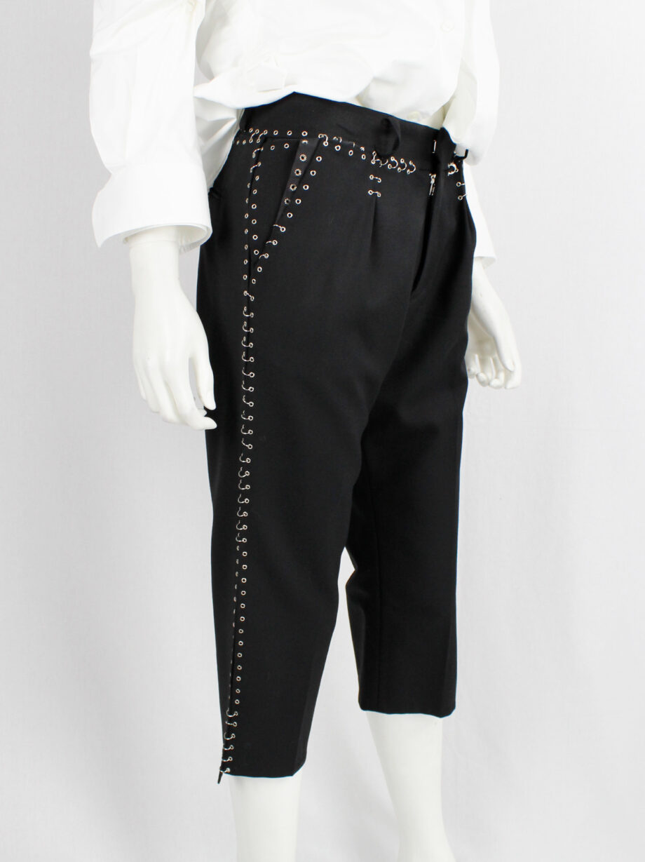 vintage Noir Kei Ninomiya black cropped trousers with silver grommets and rings spring 2014 (12)