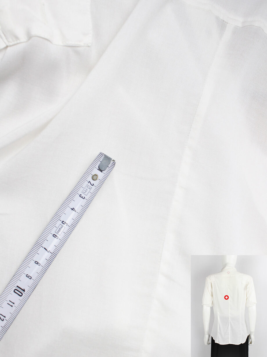vintage Vandevorst off-white shirt with folded sleeves and cuffs as shoulder pads spring 1999 (10)