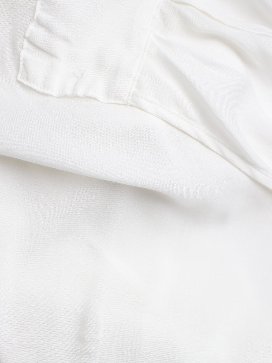 vintage Vandevorst off-white shirt with folded sleeves and cuffs as shoulder pads spring 1999 (9)