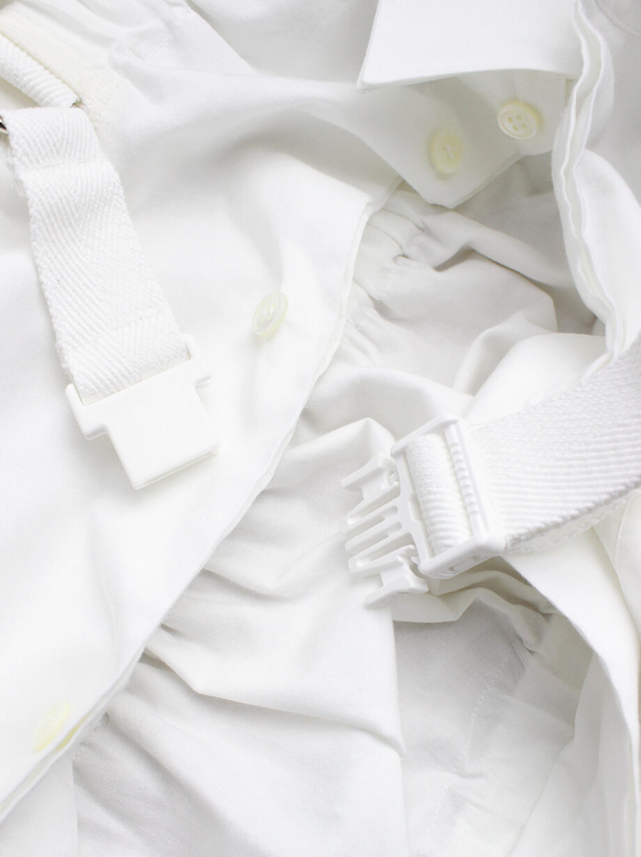 Junya Watanabe white double layered shirt with parachute harness 