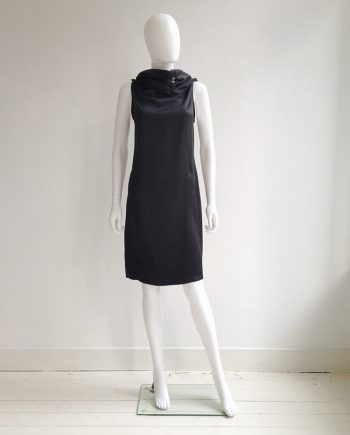 vintage Ann Demeulemeester black cowl neck dress with open back