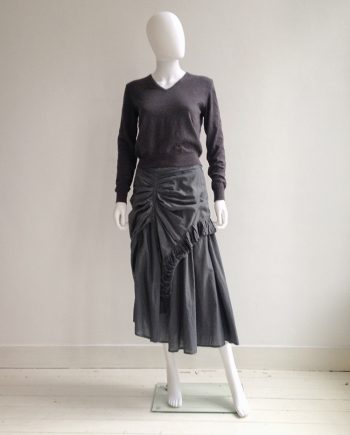 Maison Martin Margiela permanently creased sweater - fall 1990 | Dries Van Noten grey ruffled maxi skirt — spring 1999 | shop at vaniitas.com