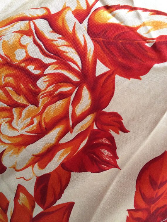vintage Dries Van Noten red floral wrap top — fall 1994