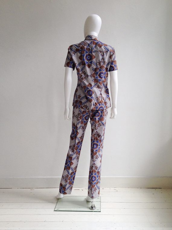 Dries Van Noten blue and white floral batik suit — fall 1997
