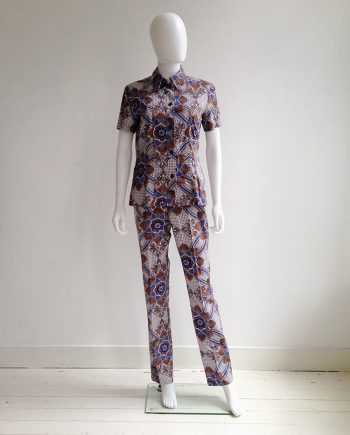 Dries Van Noten blue and white floral batik suit — fall 1997 | shop at vaniitas.com