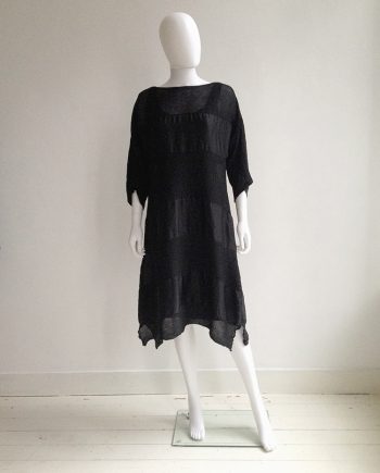 Issey Miyake Cauliflower black dress with sheer stripes | shop at vaniitas.com