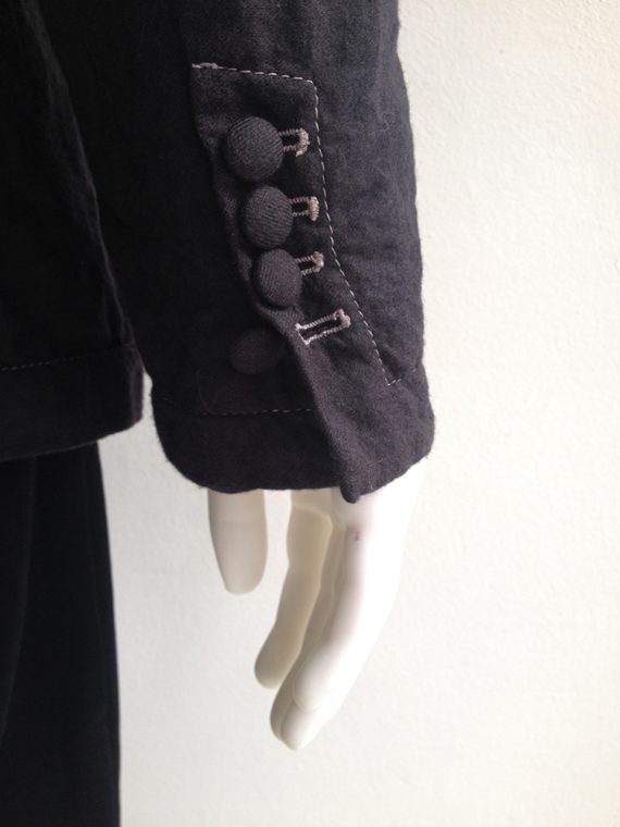 Ann Demeulemeester mens black blazer stitching detail 7376