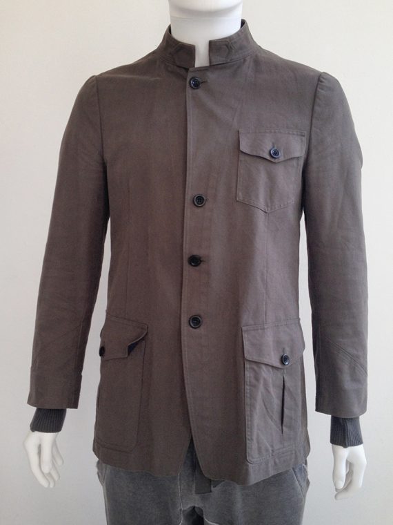 Dries Van Noten khaki military mens coat top1