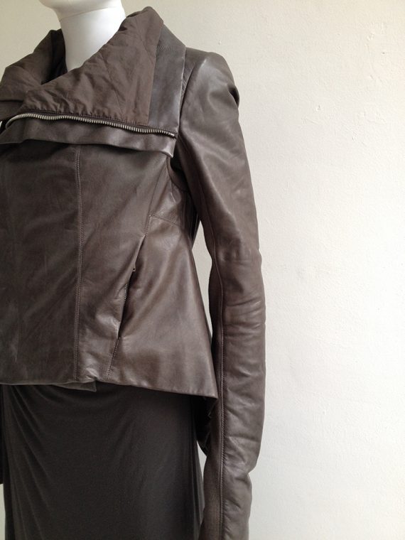 Rick Owens brown leather naska jacket_6010