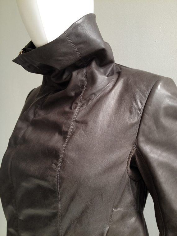 Rick Owens brown leather naska jacket_6034