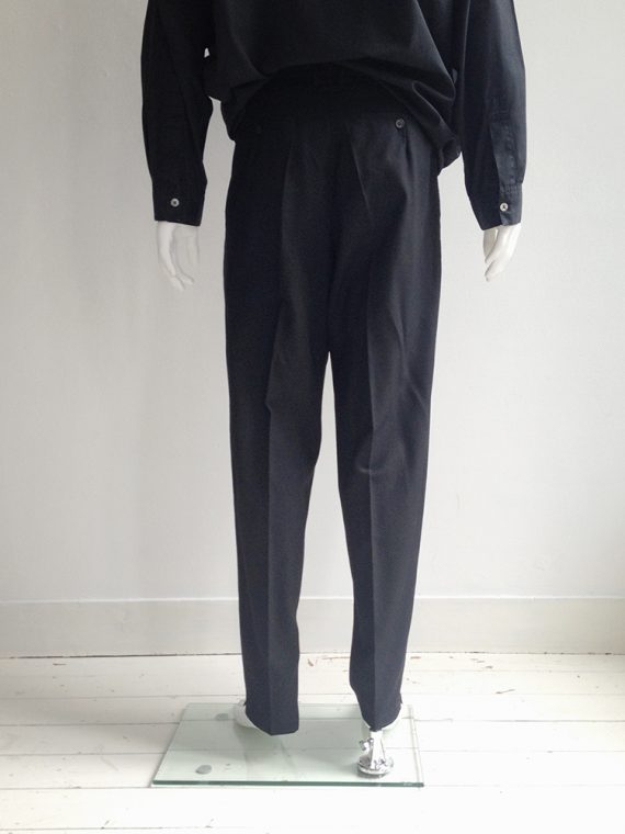 Yohji Yamamoto Ys for men pour homme black front pleat trousersbottom2